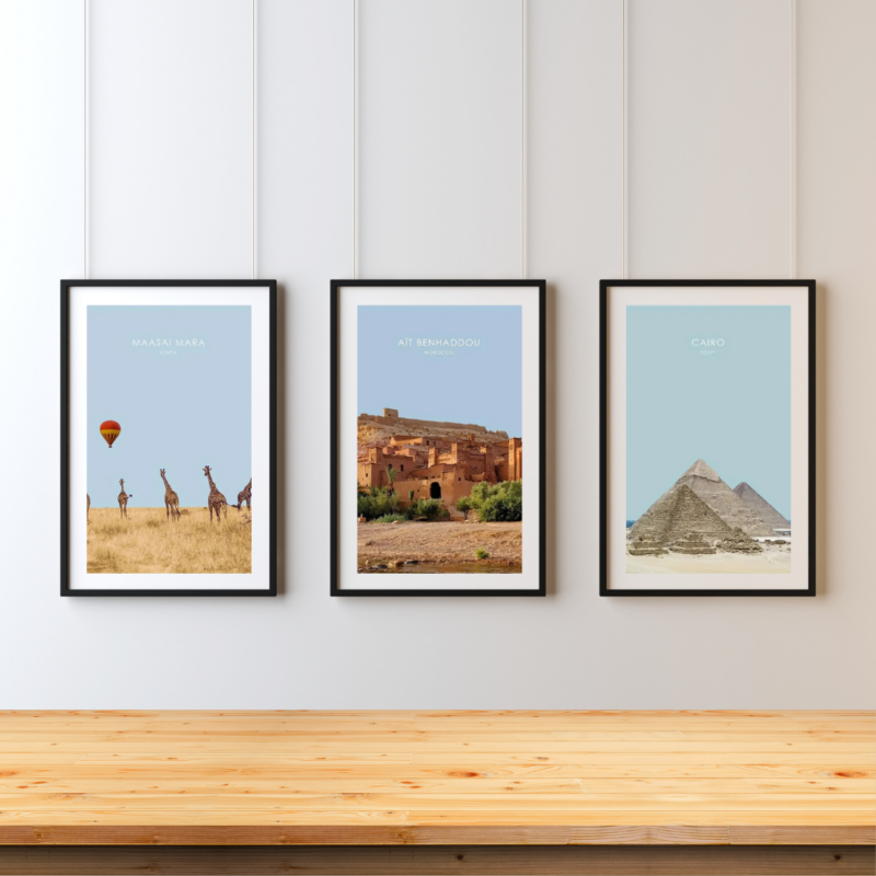 Horizons Lointains – Affiches Minimalistes des Trésors d’Afrique et d’Orient